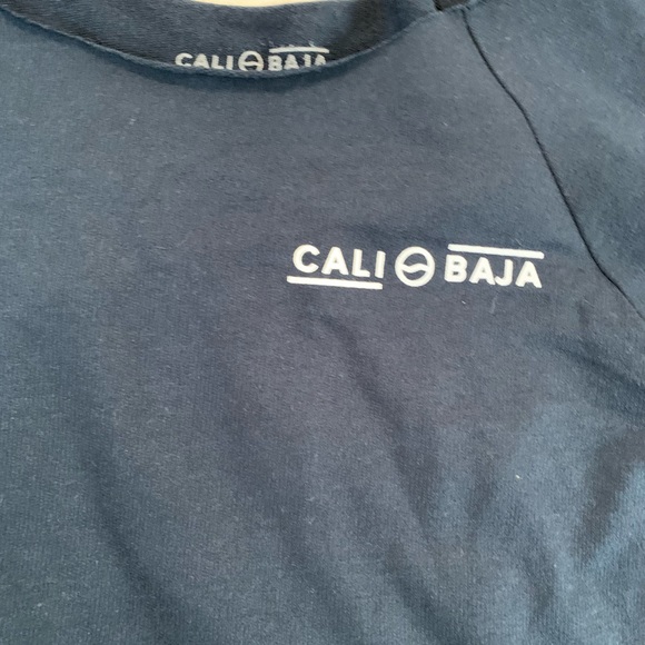 Cali Baja Navy Blue Long Sleeve Top Size Large - Picture 13 of 17